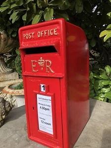 ER Royal Mail ghisa casella postale ER rossa casella postale britannica riproduzione - Foto 1 di 12