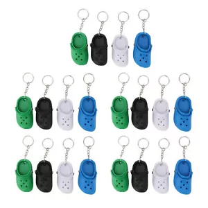 20 Pcs Slipper Keyring Keychain Mini Shoe Key Ring 4 Colors Silicone Beach Shoe - Picture 1 of 13