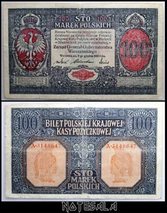 POLEN 100 MAREK 1916 Pick-15 FINE- SERIES A S/N A3148647 *SELTEN* - Bild 1 von 2