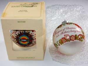 Hallmark Keepsake Ornaments ~ Mother 1981 & 1982 Round Ball - Picture 1 of 10