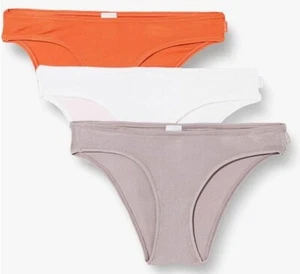 Calvin Klein Women Pack of 3 Bikini Briefs Ribbed L - Picture 1 of 3