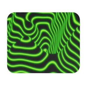 Green and Black Swirl Mouse Pad. Trendy Mouse Pad. Desk Accessories. - Picture 1 of 5