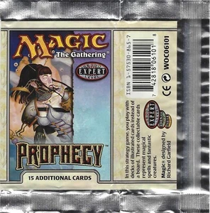MTG: Prophecy confezione booster pack vuota; strappi posteriori, NO CARTE, 2000 - Foto 1 di 2