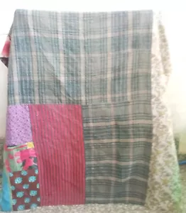 Colcha de algodón hecha a mano india Kantha de colección Ralli Gudari - Imagen 1 de 2