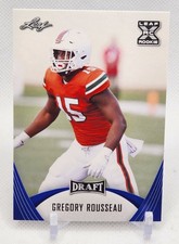 🏈GREG ROUSSEAU ROOKIE BLUE PARALLEL 2021 Leaf Miami Buffalo Bills Football Card