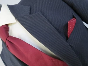 Yves saint Laurent Made in France navy Blue pin stripe Two piece suit 38 R - Picture 1 of 18