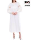 RRP€425 ROBERTO COLLINA Trapeze Dress Size L White Embroidered Made in Italy