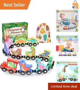 Montessori Magnetic Dinosaur Train Set - 11-Piece Educational Toy for Toddlers - Picture 1 of 9
