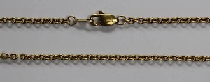 14kt 14K Yellow Solid Gold 16" 18" 20" 24" 2.1mm Cable Necklace Chain Lobste - Picture 1 of 2