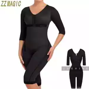 Fajas Colombianas Women Side Zipper Long Sleeves Full Body Shapewear Tummy - Picture 1 of 26