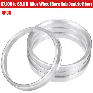 4pcs 67.1OD to 65.1ID Aluminum Alloy Wheel Bore Center Spacer Hub Centric Rings - Picture 1 of 11