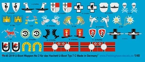 Peddinghaus-Decals 1/48 2819 U-Boot Wappen No 2 für Hachett U-Boot Typ 7C