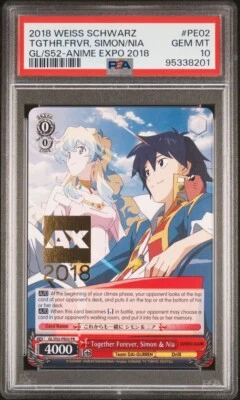 PSA 10 SIMON & NIA GL/S52 GURREN LAGANN WEISS SCHWARZ ANIME EXPO AX 2018 PROMO - Image 1 of 3