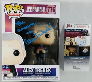 Figura de vinilo firmada por Alex Trebek Jeopardy Funko Pop legendario anfitrión autógrafo JSA - Imagen 1 de 2