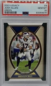 2022 Panini Legacy - GREEN #9 Josh Allen /100 POP 1 ! PSA 10 !! - Picture 1 of 2
