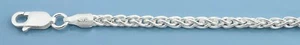 Italian Chain Wheat Genuine Sterling Silver 925 Necklace Width 3.4 mm Length 30" - Picture 1 of 1