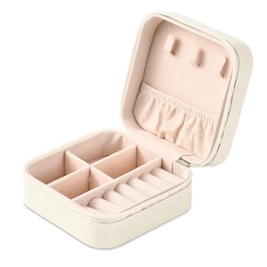 Portable Travel Mini Jewelry Box Leather Jewellery Ring Organizer Case Storage G - Picture 1 of 12