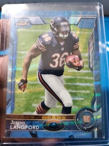 2015 Topps Chrome Set JEREMY LANGFORD ROOKIE BLUE REFRACTOR PARALLEL #142 BEARS - Picture 1 of 4