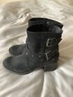 Clarks black suede strappy ankle boots size 6