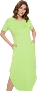 Women's Short Sleeve Maxi T-Shirt Dress, Casual Cute Loose Swing - Picture 1 of 156
