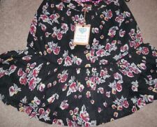 GUL SURF CO. 100% COTTON BLACK FLORAL PRINT SKIRT  SIZE 12.   NEW  rrp £40