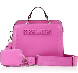Steve Madden Bevelyn Satchel Women’s Handbag Crossbody Bag Hyper Violet Pink NWT - Picture 1 of 8