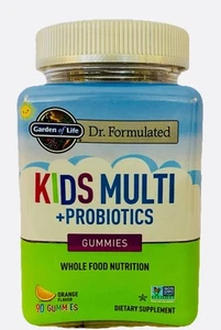 Garden of Life KIDS Multi + Probiotic Gummies 90 ct- Orange Flavor EXP 2/26 - Picture 1 of 6