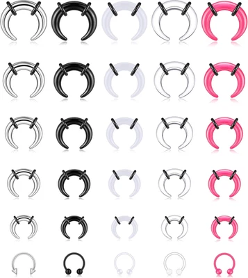 Kit de estiramiento de conos de pinza de tabique acrílico acero inoxidable piercing de tabique... Foto 1 de 4