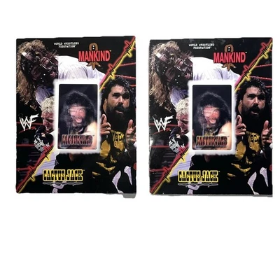 Lote de 2 carpetas de 3 anillos Mick Foley Mankind Cactus Jack WWF 1999 de colección Foto 1 de 4
