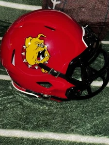 Ferris State Bulldogs CUSTOM Red Mini Football Helmet - Picture 1 of 4
