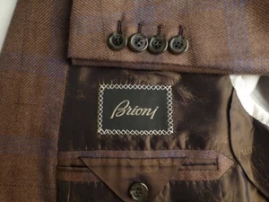 Brioni Blazer 52R/42R Cashmere Silk Plaid Excellent Condition Jacket Sport Coat - Picture 1 of 7
