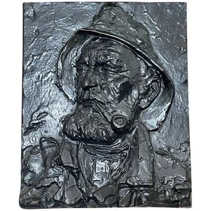 Antique English Fisherman Sea Captain Pipe Smoker Architectural Wall Plaque - Picture 1 of 12