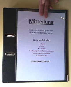 10x Sichttaschen A4 selbstklebend GLASKLAR glatt TOP Klebetasche Sichthülle   - Bild 1 von 5