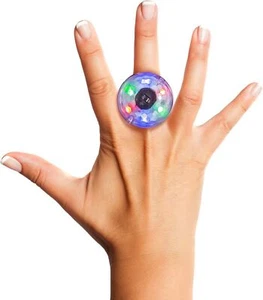 Disco Ring Light-Up LED Glowing Plastic Party Accessory Color Changing - Picture 1 of 7