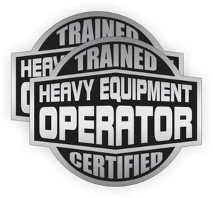 pair - Heavy Equipment Operator Trained Certified Hard Hat Stickers Decals Badge - Picture 1 of 1