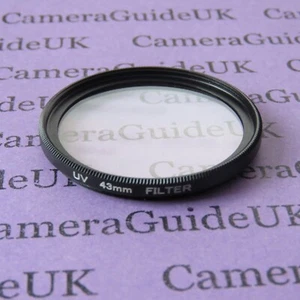 UV 43mm Ultra Violet Filter For Panasonic Canon Sigma Samsung Nikon Sony Lens - Picture 1 of 2