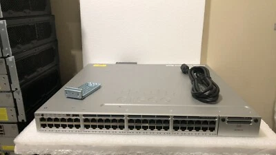 CISCO WS-C3850-48PW-S 48 Port PoE IP Base Wireless LAN Switch 3850 1100WAC PSU - Image 1 of 4