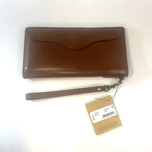 Patricia Nash Valentia Colorblock Leather RFID Wallet Wristlet – Tan Brown – New - Picture 1 of 10