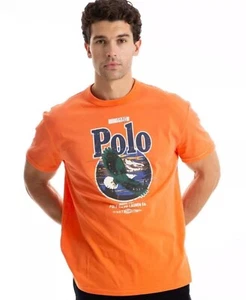 Neu mit Etikett Polo Ralph Lauren Herren klassische Passform orange Bergadler Grafik T-Shirt S - Bild 1 von 7