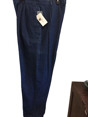 Pantalones de mezclilla plisados 100 % algodón Westbound azul talla 14 tiro alto para mujer nuevos con etiquetas ++ Foto 1 de 4