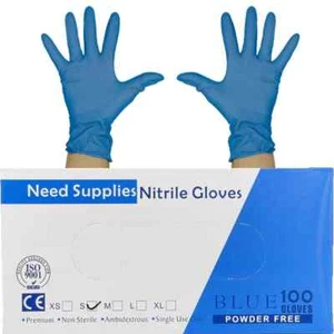 Disposable Nitrile Powder Free Gloves Blue - Picture 1 of 10
