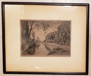 Etching “Canal at Pont Sainte-Maxence”, c. 1878. Maxime Lalanne (French, 1827-18 - Picture 1 of 13