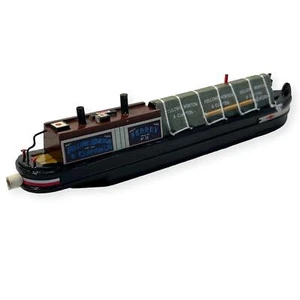 Detailed 20cm Wooden Model Canal Narrowboat 'Ferret' | Fully Assembled, OO Gauge - Bild 1 von 6