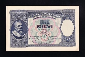 F.C. PRUEBA DE ANVERSO DE 1000 PESETAS 1937 , S/C- . - Picture 1 of 2