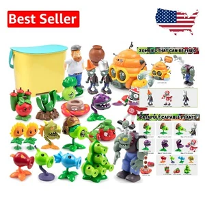 21-Piece Plants vs Zombies Action Figures Set with Interactive Battlefield Map - Picture 1 of 9