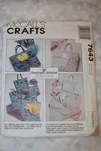 Bolso de Mano Vintage McCalls Crafts 7643 Patrón de Costura Alfombra Reversible Lapat SIN CORTAR - Imagen 1 de 2