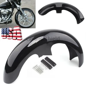21" Wrap Black Front Fender For Harley Touring Electra Street Glide King Baggers - Picture 1 of 12