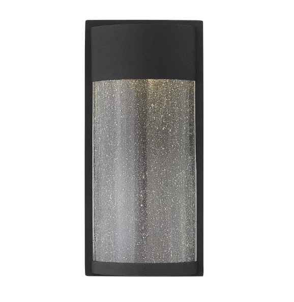 Aplique exterior Hinkley Lighting 1340BK negro 1 luz 13" LED con vidrio semillado Foto 1 de 4