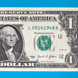 August 14, 1948 (L 08141948 K) BIRTHDAY Note $1 One Dollar Bill *UNC* - Picture 1 of 4