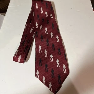 VTG RATTLER NECK TIE MADE IN RAMON CA WESTERN COWBOY BURGUNDY BLACK WHITE - Picture 1 of 9